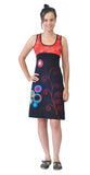 Spiral Embroidery & Circle Patch Sleeveless Dress. (No Refund/ No Exchange) - craze-trade-limited