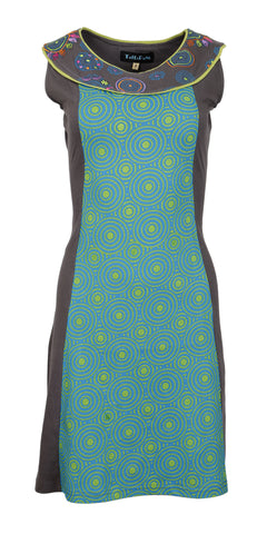 Neckline Embroidery & Circular Pattern Dress. - TATTOPANI