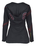 Ladies Black Slim Fit Long Sleeve Sinker Jacket with Dotted Spiral Embroidery