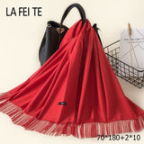 Lic Cashmere Women Scarf Warm Shawl Foulard Femme Pashmina Kerchief Wool Stole Head Neck Long Winter Scarf Women For Ladies 2019