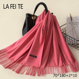 Lic Cashmere Women Scarf Warm Shawl Foulard Femme Pashmina Kerchief Wool Stole Head Neck Long Winter Scarf Women For Ladies 2019