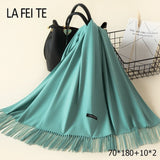 Lic Cashmere Women Scarf Warm Shawl Foulard Femme Pashmina Kerchief Wool Stole Head Neck Long Winter Scarf Women For Ladies 2019
