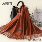 Lic Cashmere Women Scarf Warm Shawl Foulard Femme Pashmina Kerchief Wool Stole Head Neck Long Winter Scarf Women For Ladies 2019