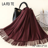 Lic Cashmere Women Scarf Warm Shawl Foulard Femme Pashmina Kerchief Wool Stole Head Neck Long Winter Scarf Women For Ladies 2019