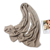 2020 Winter Scarf Women Solid Cashmere Knitted Pashmina Thick Shawls Lady Wraps Female Warm Foulard Neck Scarves Tow Side