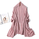 2020 Winter Scarf Women Solid Cashmere Knitted Pashmina Thick Shawls Lady Wraps Female Warm Foulard Neck Scarves Tow Side