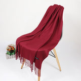 2020 Real Cashmere Women Scarf Winter Shawl Foulard Echarpe Femme Pashmina Kerchief Wool Stole Lic Winter Scarf For Lady Tippet