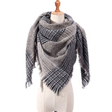 2019 women scarf fashion plaid winter scarves for ladies cashmere shawls wraps warm neck Triangle Bandage pashmina