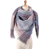 2019 women scarf fashion plaid winter scarves for ladies cashmere shawls wraps warm neck Triangle Bandage pashmina