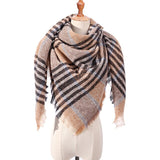 2019 women scarf fashion plaid winter scarves for ladies cashmere shawls wraps warm neck Triangle Bandage pashmina