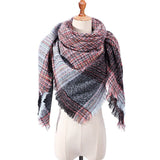 2019 women scarf fashion plaid winter scarves for ladies cashmere shawls wraps warm neck Triangle Bandage pashmina