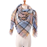 2019 women scarf fashion plaid winter scarves for ladies cashmere shawls wraps warm neck Triangle Bandage pashmina