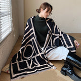 2020 New Winter Scarf Iron Tower Cashmere Shawl Women's Warm Double-Sided Thick Foulard Lady Fashion Bandana Female Pashmina