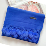 Women Solid Color Soft Hairball Scarf Oversize Cashmere Scarves Ladies Shawl Wrap Winter Pashmina Female Hijab Headband Muffler