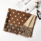 Women Solid Color Soft Hairball Scarf Oversize Cashmere Scarves Ladies Shawl Wrap Winter Pashmina Female Hijab Headband Muffler