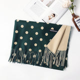 Women Solid Color Soft Hairball Scarf Oversize Cashmere Scarves Ladies Shawl Wrap Winter Pashmina Female Hijab Headband Muffler