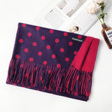 Women Solid Color Soft Hairball Scarf Oversize Cashmere Scarves Ladies Shawl Wrap Winter Pashmina Female Hijab Headband Muffler