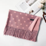 Women Solid Color Soft Hairball Scarf Oversize Cashmere Scarves Ladies Shawl Wrap Winter Pashmina Female Hijab Headband Muffler