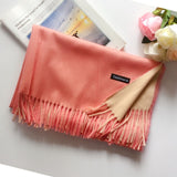 Women Solid Color Soft Hairball Scarf Oversize Cashmere Scarves Ladies Shawl Wrap Winter Pashmina Female Hijab Headband Muffler