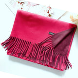 Women Solid Color Soft Hairball Scarf Oversize Cashmere Scarves Ladies Shawl Wrap Winter Pashmina Female Hijab Headband Muffler