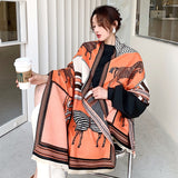 2020 Luxury Brand Scarf Hijab Women Winter Cashmere Thick Shawl Warm Bandana Scarves Female Pashmina Blanket