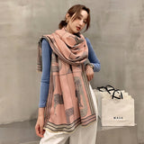 2020 Luxury Brand Scarf Hijab Women Winter Cashmere Thick Shawl Warm Bandana Scarves Female Pashmina Blanket