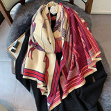 2020 Luxury Brand Scarf Hijab Women Winter Cashmere Thick Shawl Warm Bandana Scarves Female Pashmina Blanket