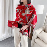 2020 Luxury Brand Scarf Hijab Women Winter Cashmere Thick Shawl Warm Bandana Scarves Female Pashmina Blanket