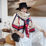 2020 Luxury Brand Scarf Hijab Women Winter Cashmere Thick Shawl Warm Bandana Scarves Female Pashmina Blanket
