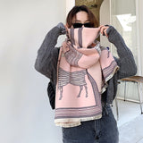 2020 Luxury Brand Scarf Hijab Women Winter Cashmere Thick Shawl Warm Bandana Scarves Female Pashmina Blanket