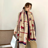 2020 Luxury Brand Scarf Hijab Women Winter Cashmere Thick Shawl Warm Bandana Scarves Female Pashmina Blanket