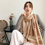 2020 Luxury Brand Scarf Hijab Women Winter Cashmere Thick Shawl Warm Bandana Scarves Female Pashmina Blanket