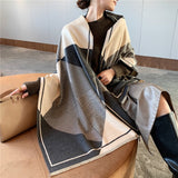 2020 Luxury Brand Scarf Hijab Women Winter Cashmere Thick Shawl Warm Bandana Scarves Female Pashmina Blanket